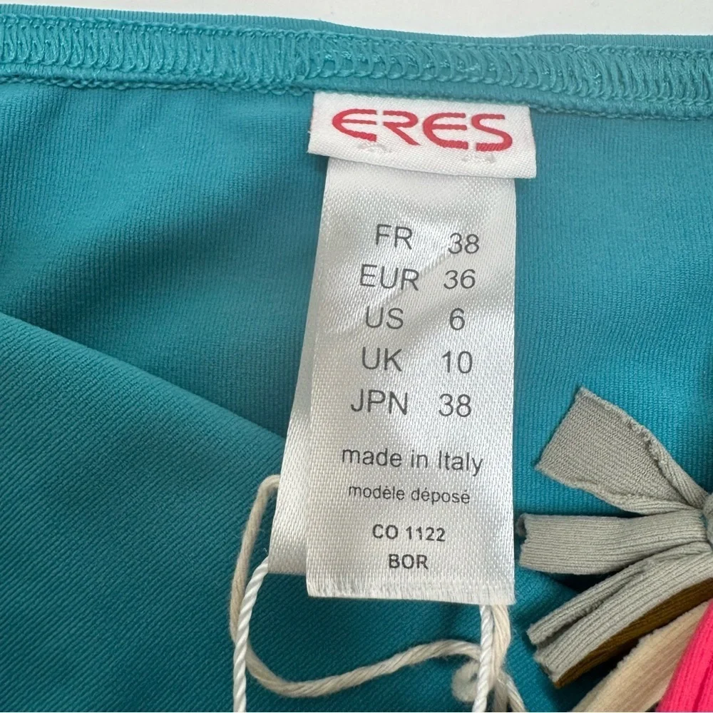 NWT ERES “Mambo Lambada” Braid-Trimmed Bikini Bottoms Turquoise 38/6